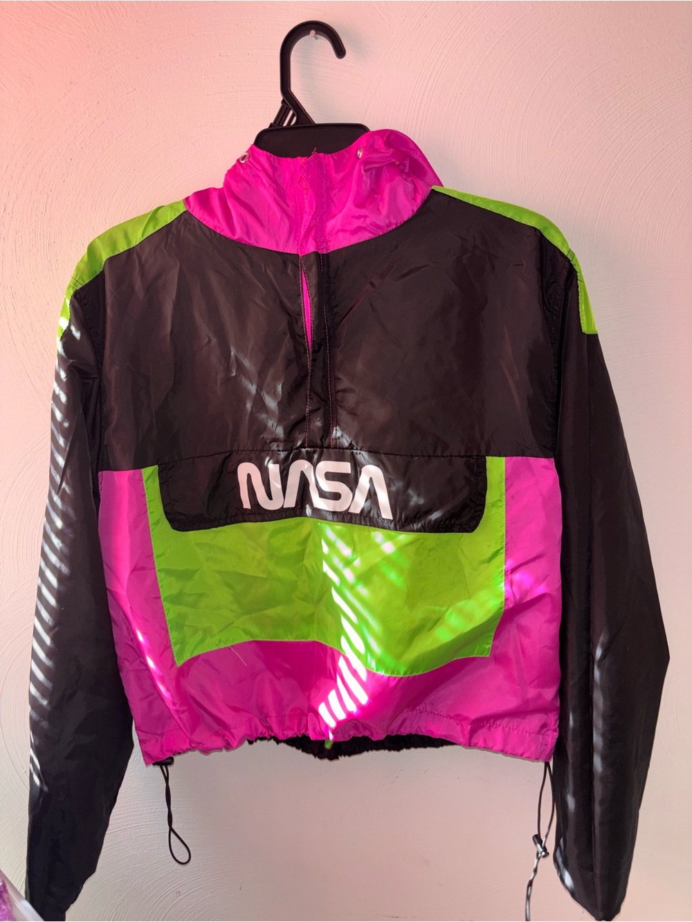 Chemistry NASA Colorblock Bomber Jacket - Hot Pink, Lime & Black
